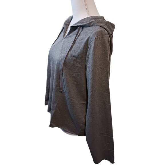 NEW NYDJ Forever Comfort Cropped Hoodie, Size‎ L in Light Heather Grey - Picture 2 of 13